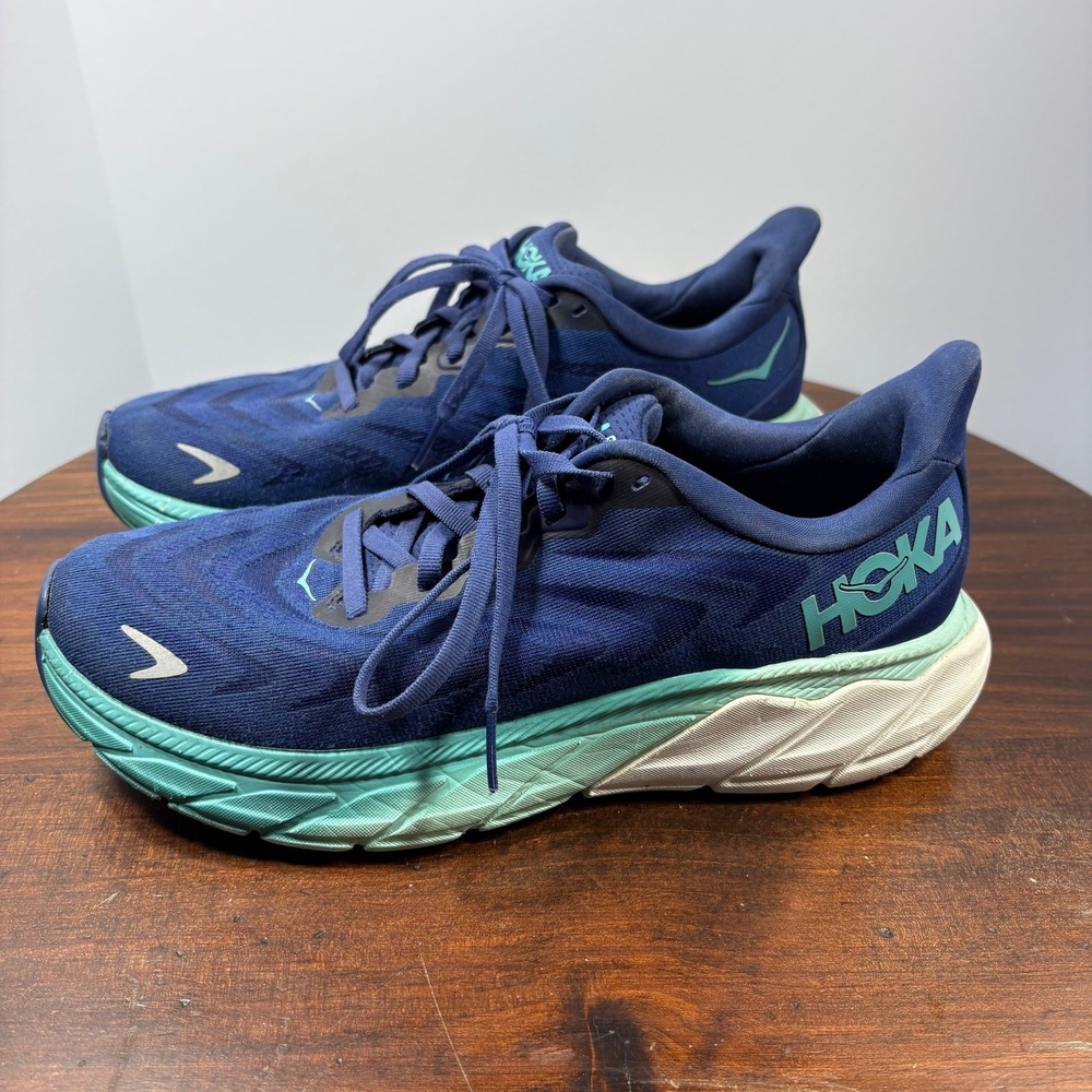 Hoka One One Arahi 6 Athletic Shoes Womens 9B Navy Blue Running 1123195 BBOM